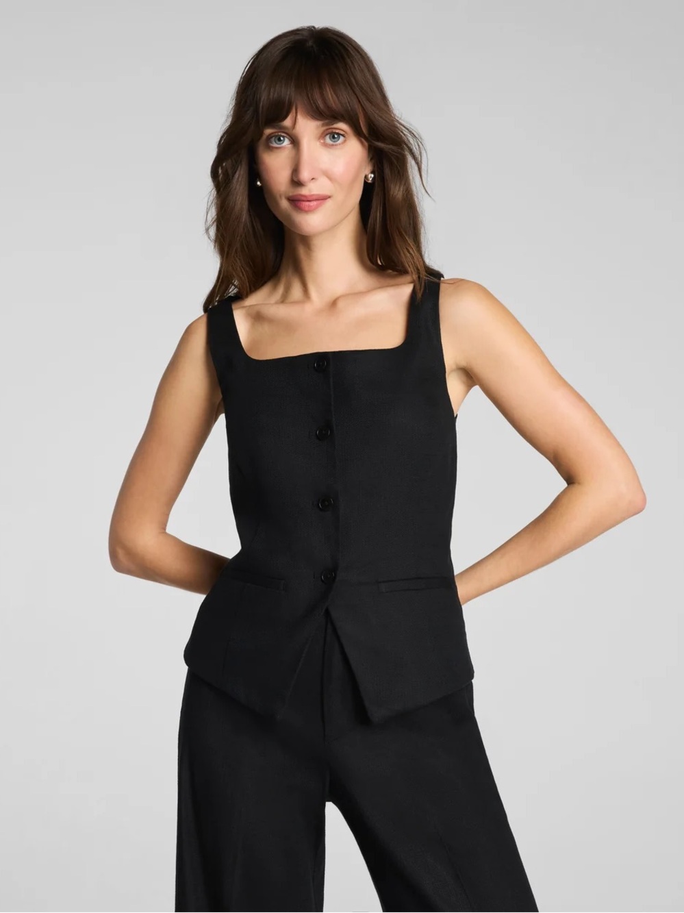 SPANX EasyBreezy Cotton Linen Button-Down Vest